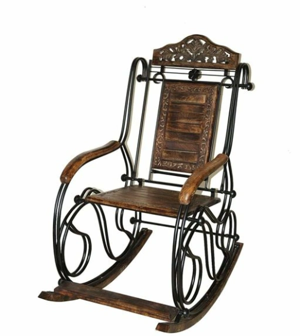 STYLO   Iron Rocking Chair Is Fully Portable & Easy to Dismantle Relax Your Back  Pain -  Free Size,  Brown,  Iron,  Pack of1
